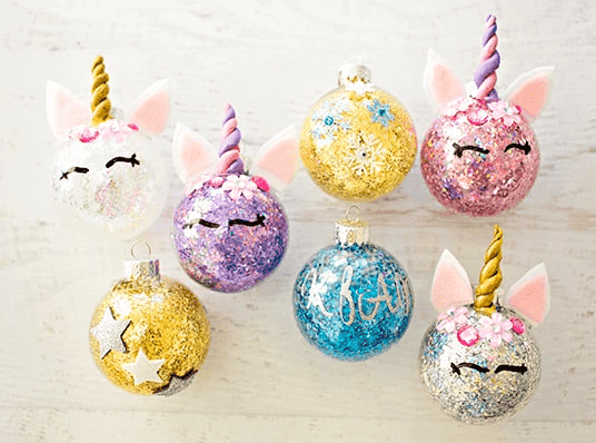 An image of a Christmas craft - ornaments with glitter 