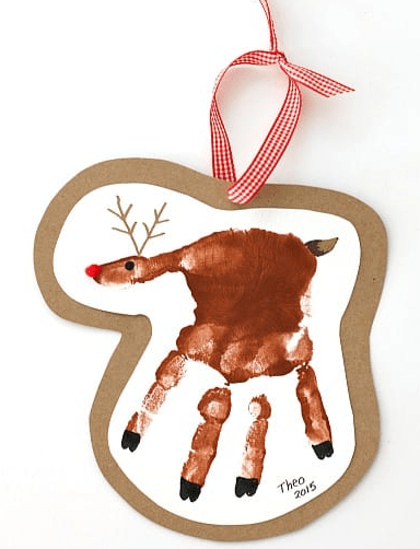 An image of Christmas crafts - thumbprints ornaments 