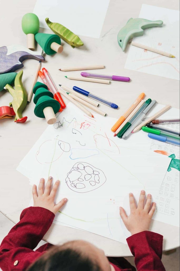 Childcoloring An image of a coloured sheet by kinaesthetic learners