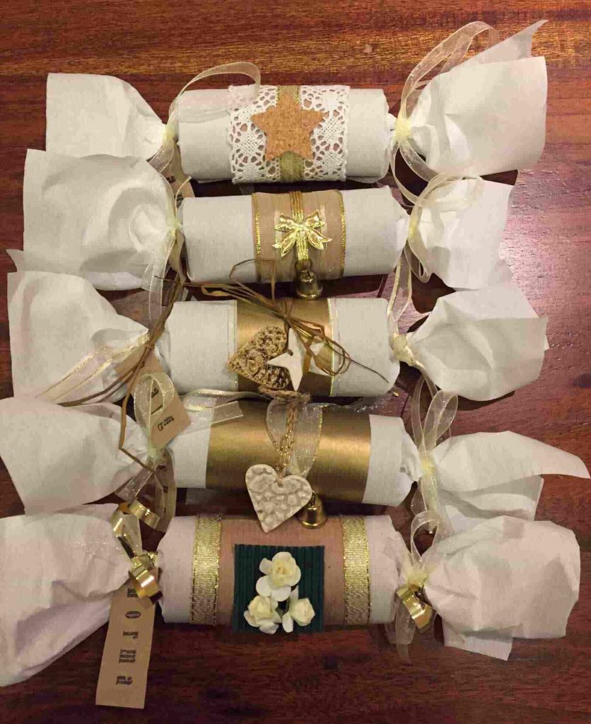 An image of handmade cracker wraps - Christmas decoration ideas 