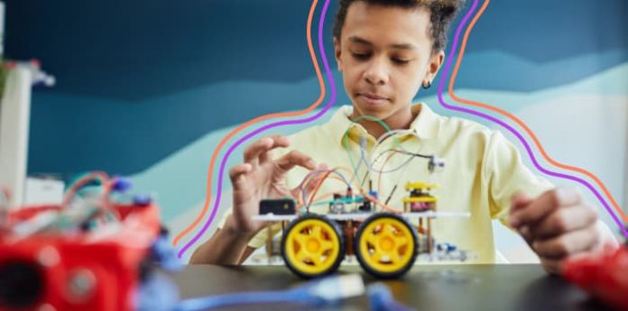 A kinaesthetic learner playing with a toy