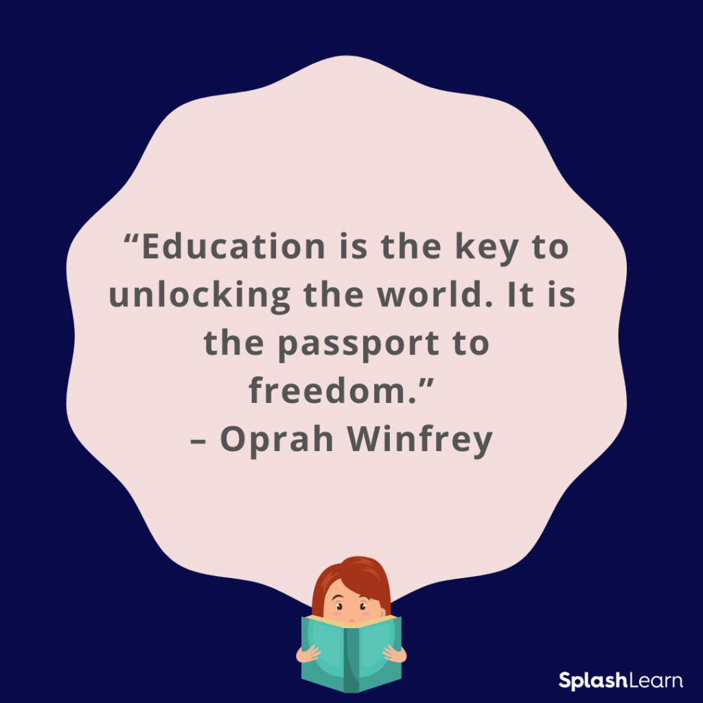 Image of education quotes - “Education is the key to unlocking the world, a passport to freedom.” – Oprah Winfrey 