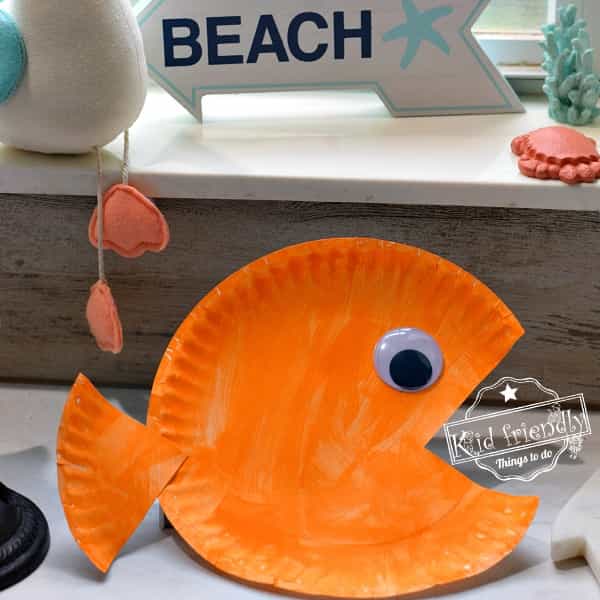 Image of a paper plate fish craft for kids