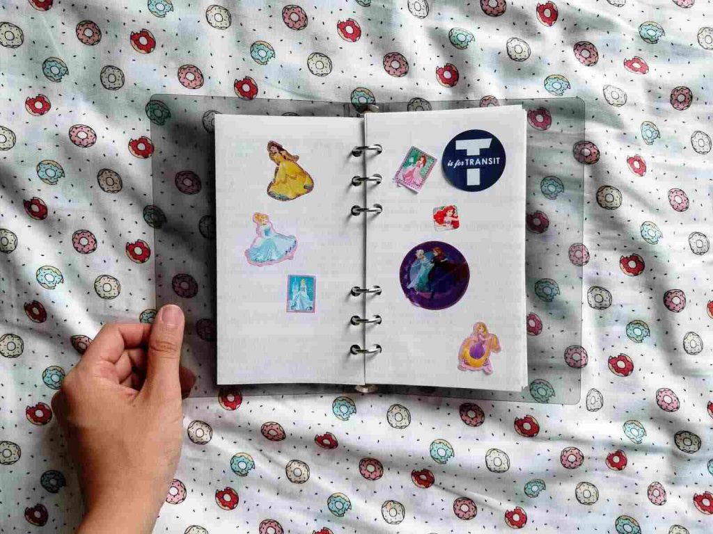 Image of a sticker notebook - easy crafts for kids 