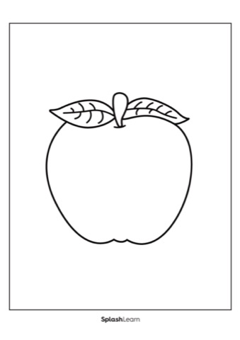 Apple Coloring page by SplashLearn 