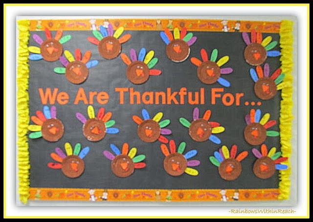 Image of a bulletin board for thanksgiving 