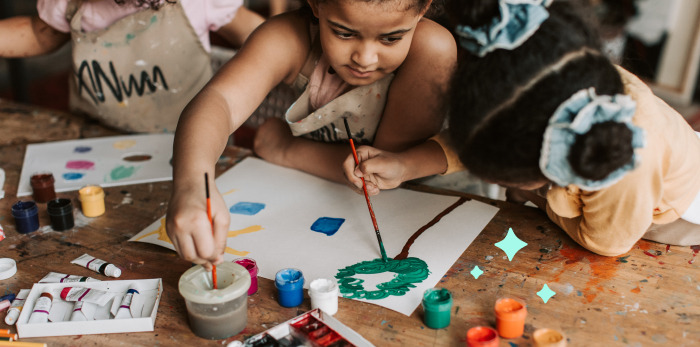 Summer Painting with Sponge Stamps - My Bored Toddler