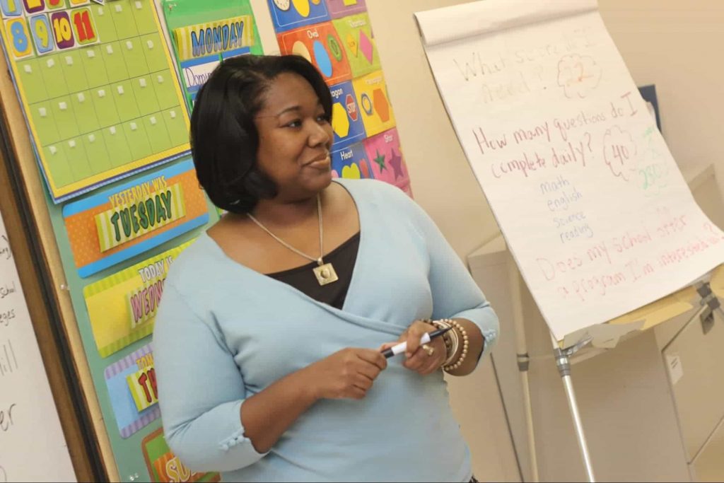 Teacherinclass Image of a teacher smiling