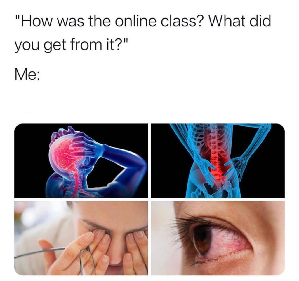 Online classes consequences school memes