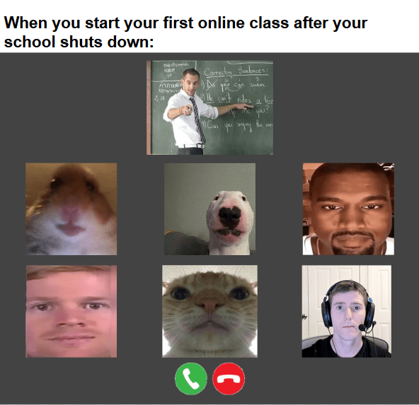 Online classes first time school memes