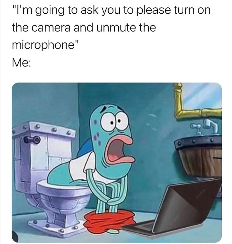 Online classes switch on camera school memes