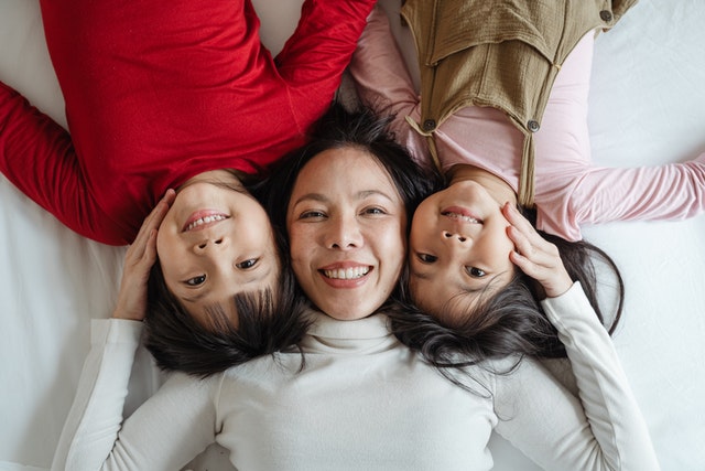 Mother and children happy in their home kids positive affirmations Mother and children happy in their home kids positive affirmations