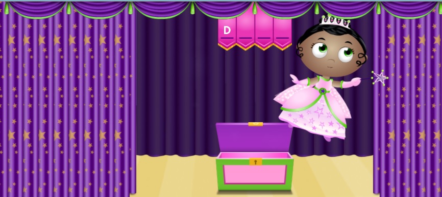 The game’s screenshot showing Princess Presto guiding through spellings.
