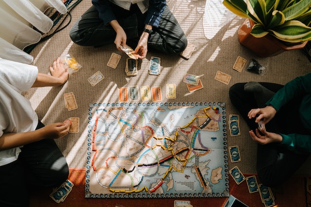 Kids playing indoor game together