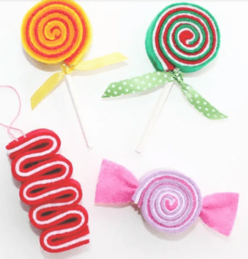 CandyOrnamentsMadeofFelt Candy Ornaments Made of Felt