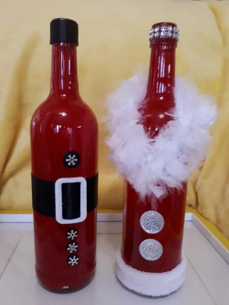 Two Decorated Wine Bottle