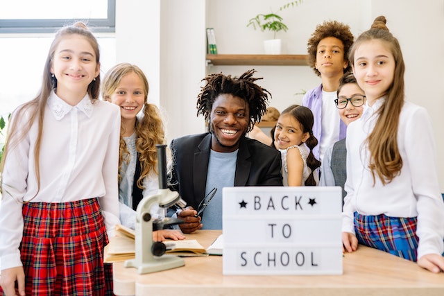 Teacher and students in a class