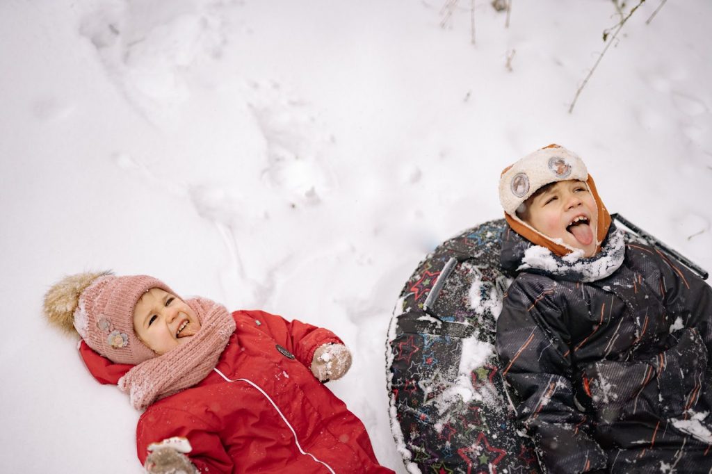 Kids playing in the snow