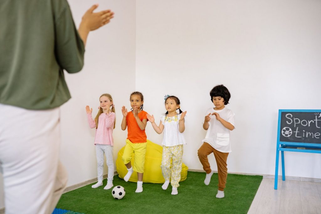 Kids reciting poems with actions