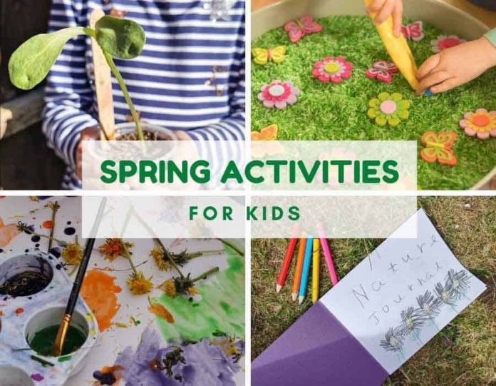 Spring activities for kids collage