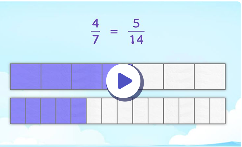 Game helping kids learn fraction calculation