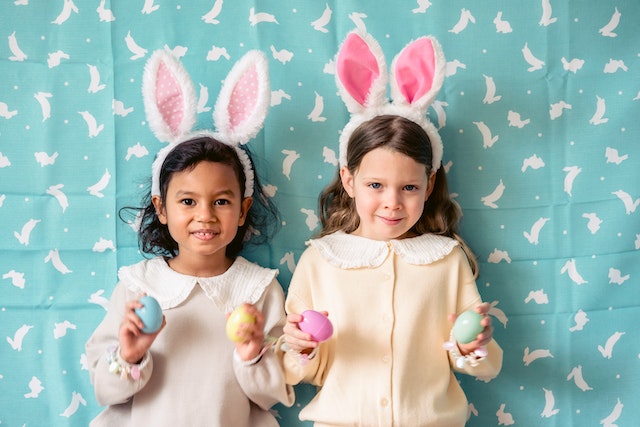 Kids engaging in easter spring activities