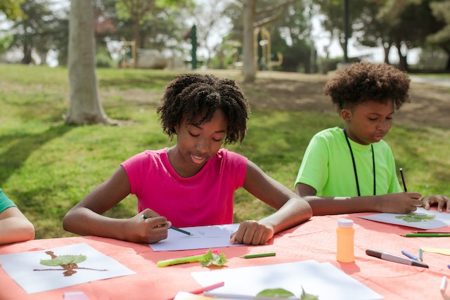 Kids art projects outside in spring
