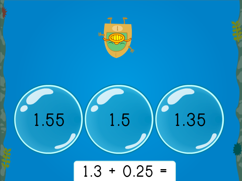 Add decimals and find the treasure