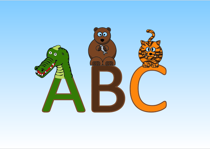 Animal alphabet typography