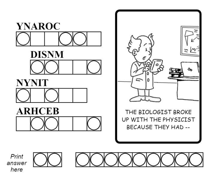 Word jumbles and puzzles