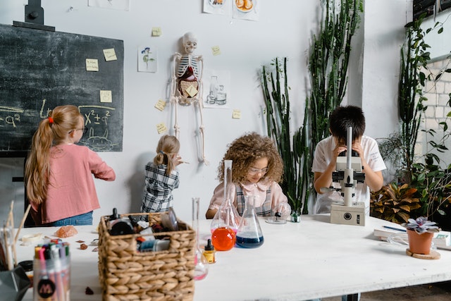 Kids learning about science through spring experiments