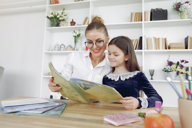 Child learning about new subjects