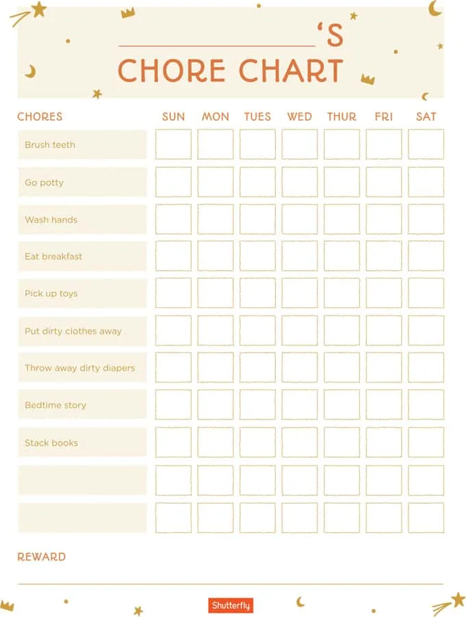 Burlap Blues chore chart