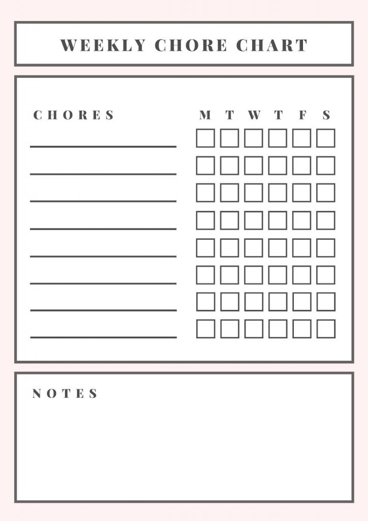 Mke With Kids Weekly Chore Chart
