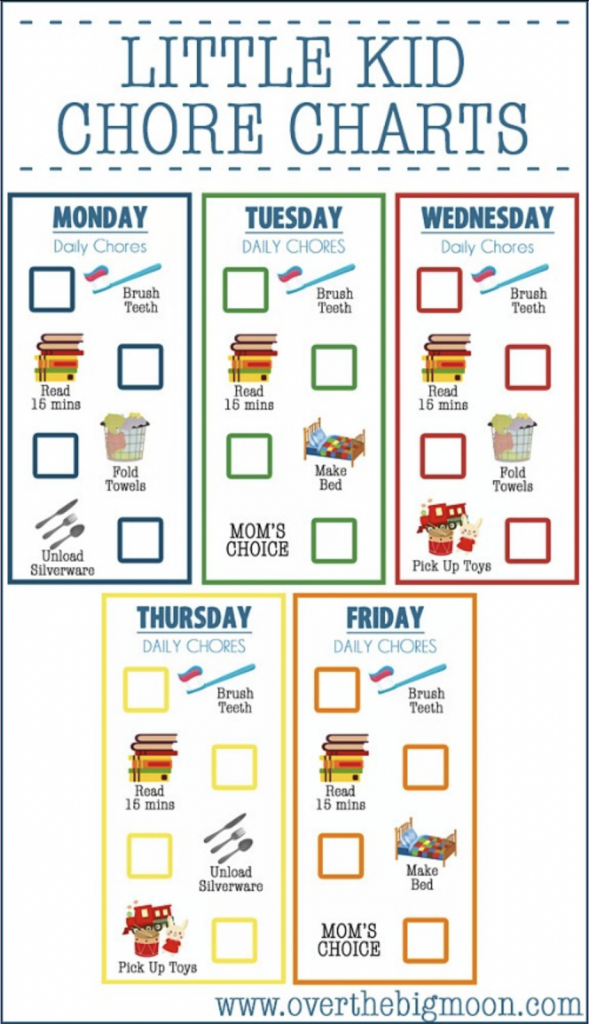 Over the Big Moons chore chart for kids