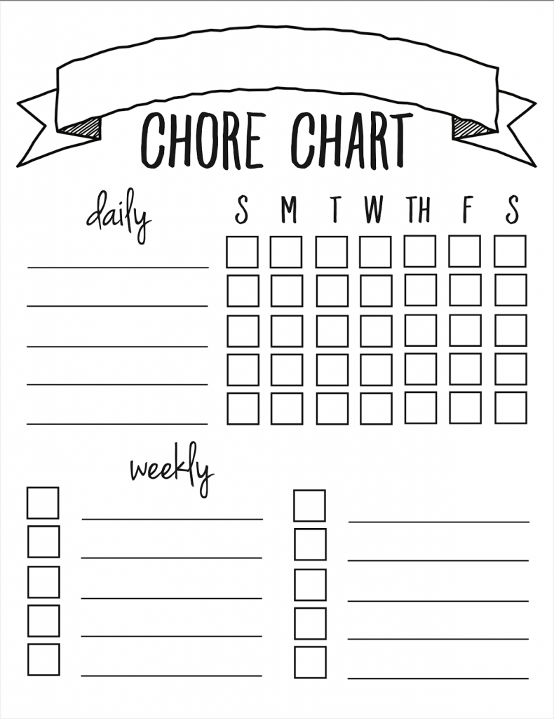 Sincerely Sarah Ds monochrome chore chart