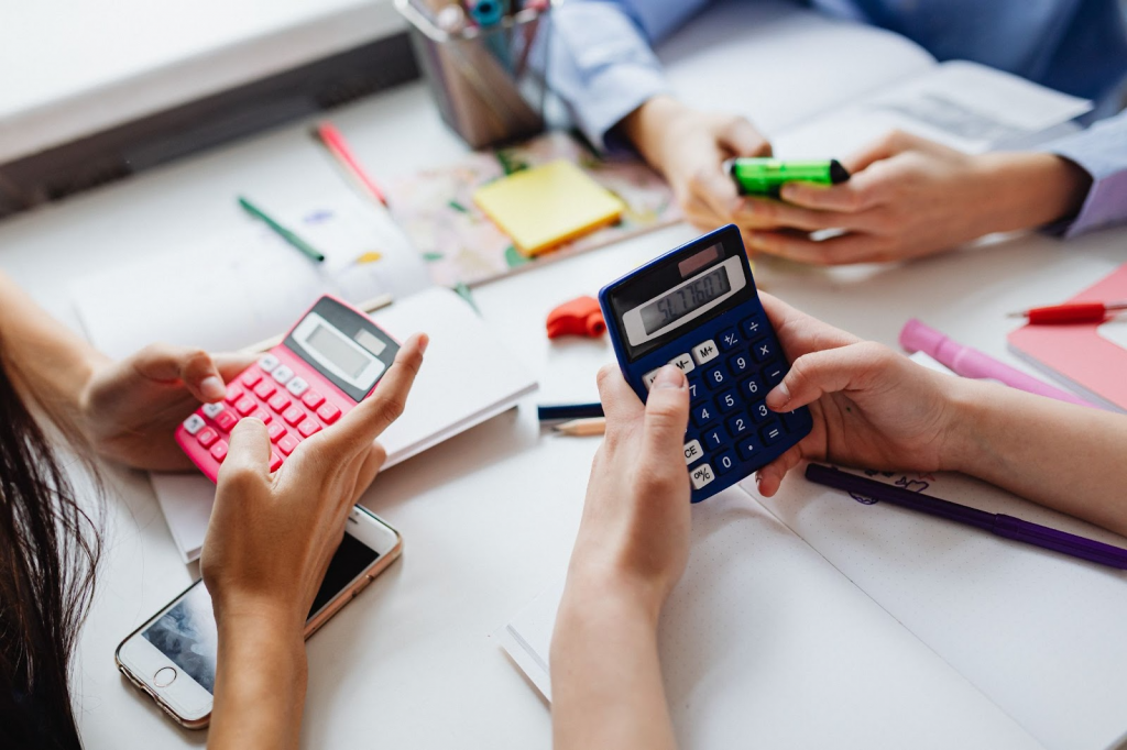 Three Kids Using Calculators