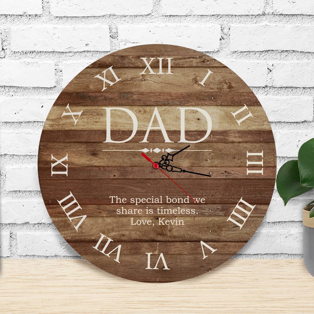 Clock with dad written on it