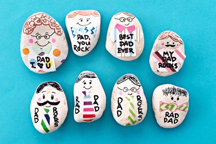 DIY rock coasters for father