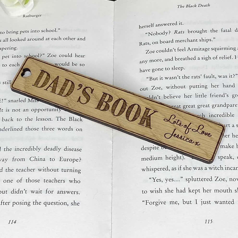 Bookmark that says Dads Book