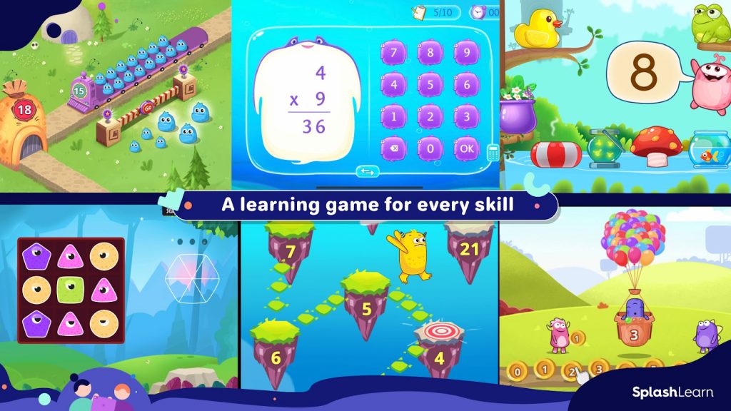 Various splashlearn math games for kids
