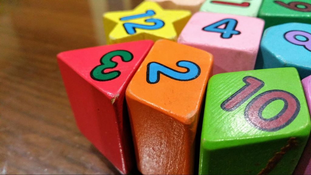 wooden number blocks