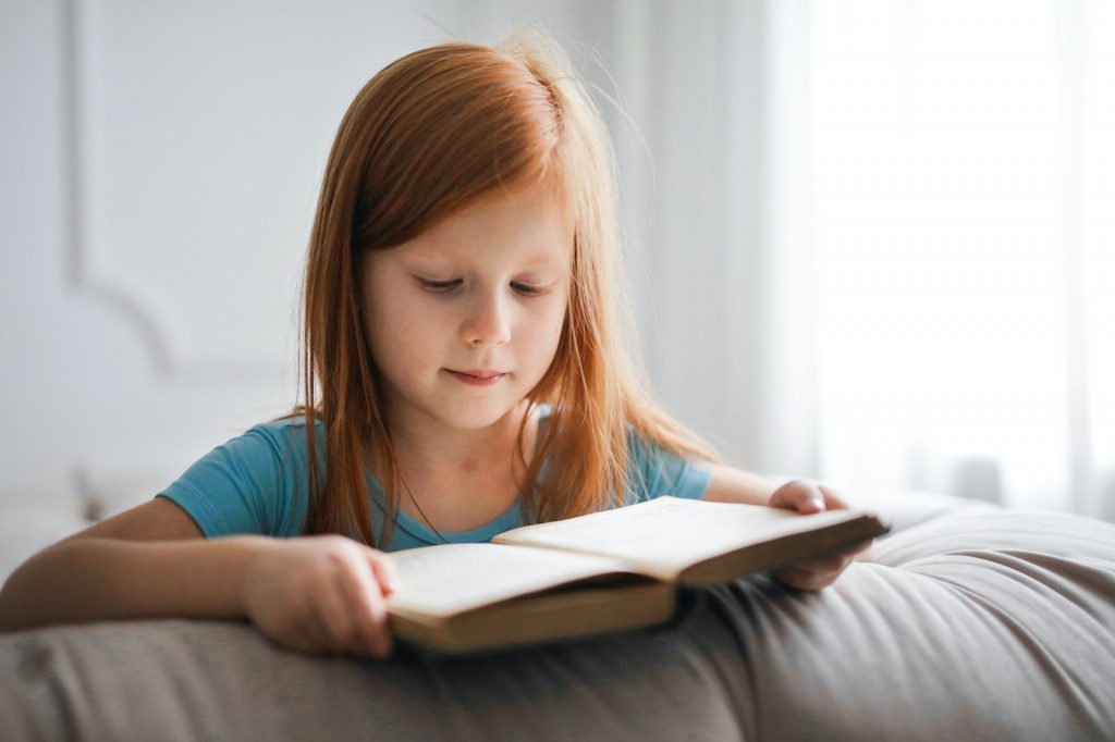 Young girl reading