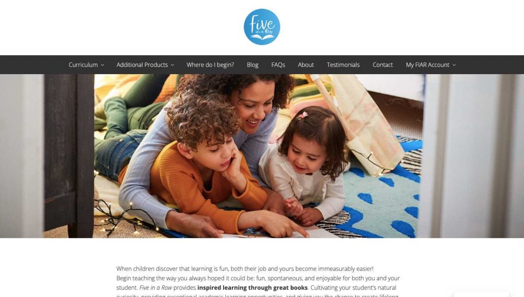 Before FIve in a Row Homepage Screenshot