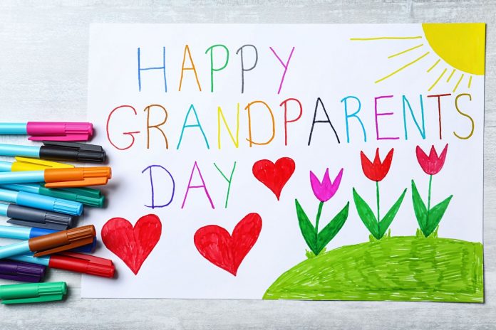 A handmade grandparents day card