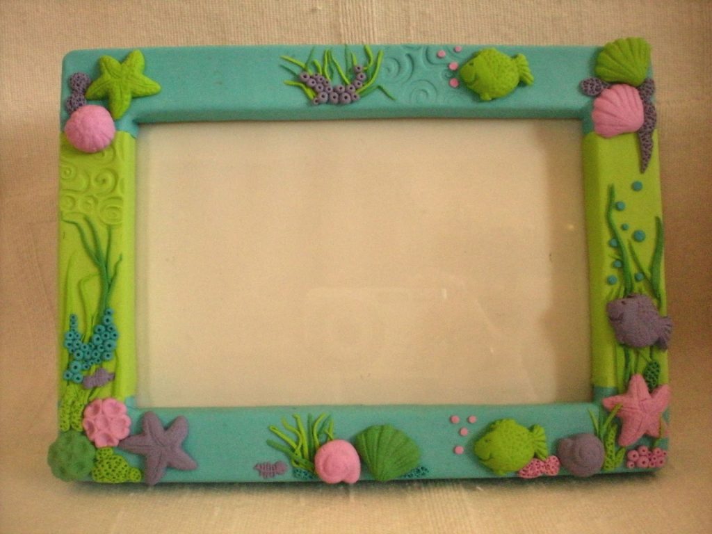 Clay made photo frame