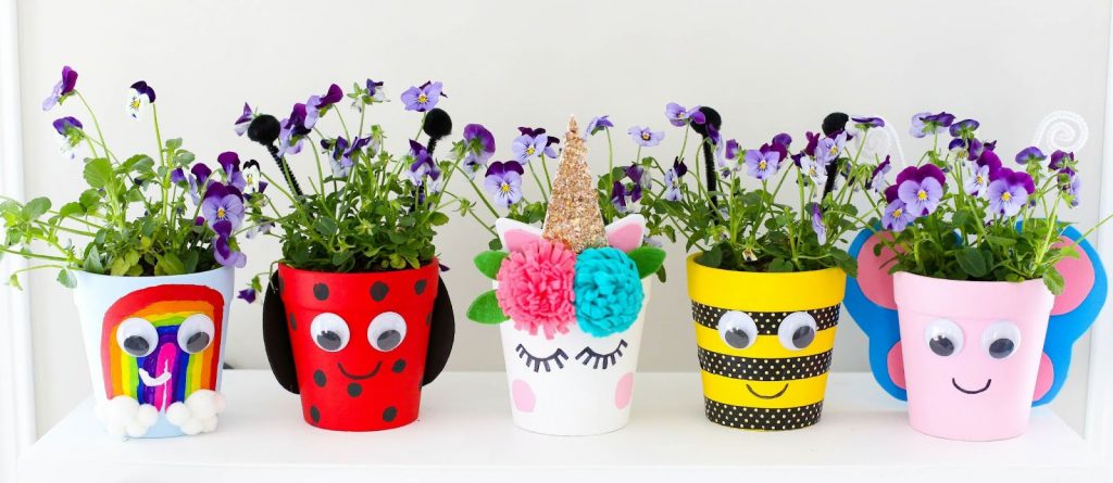 DIY colorful plant pot