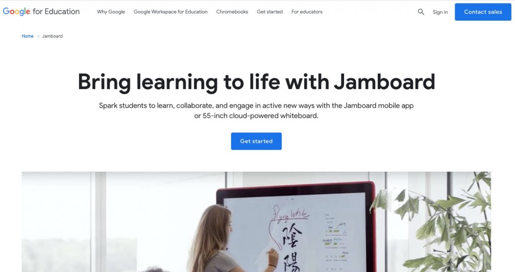 Google Jamboard Homepage