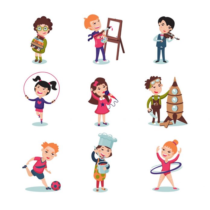 Vector Image of kids engaging in different ECA