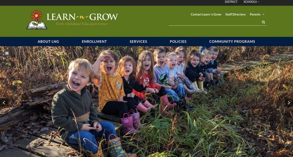 Learn and Grow Homepage Screenshot